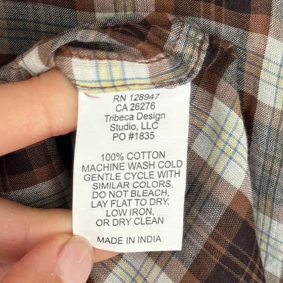 Nili Lotan Plaid Long Sleeve Button-up Top - Picture 6 of 7